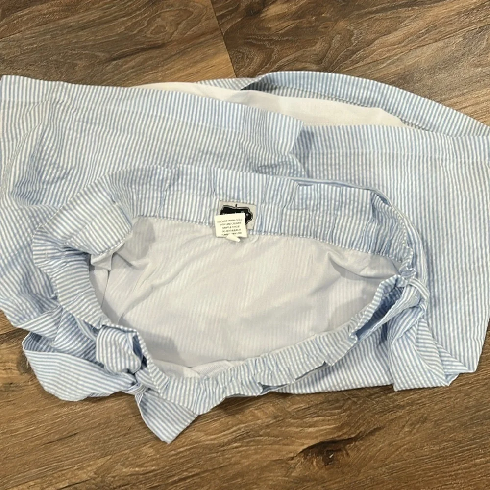 Mud Pie blue & white gingham pattern lined Skirt size medium